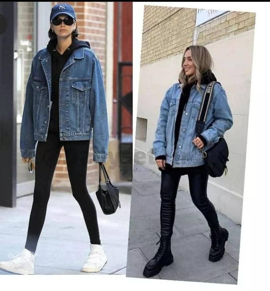 ست کردن کت جین با لگ و هودی