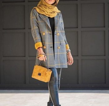 مانتو کتی با پارچه چهارخانه